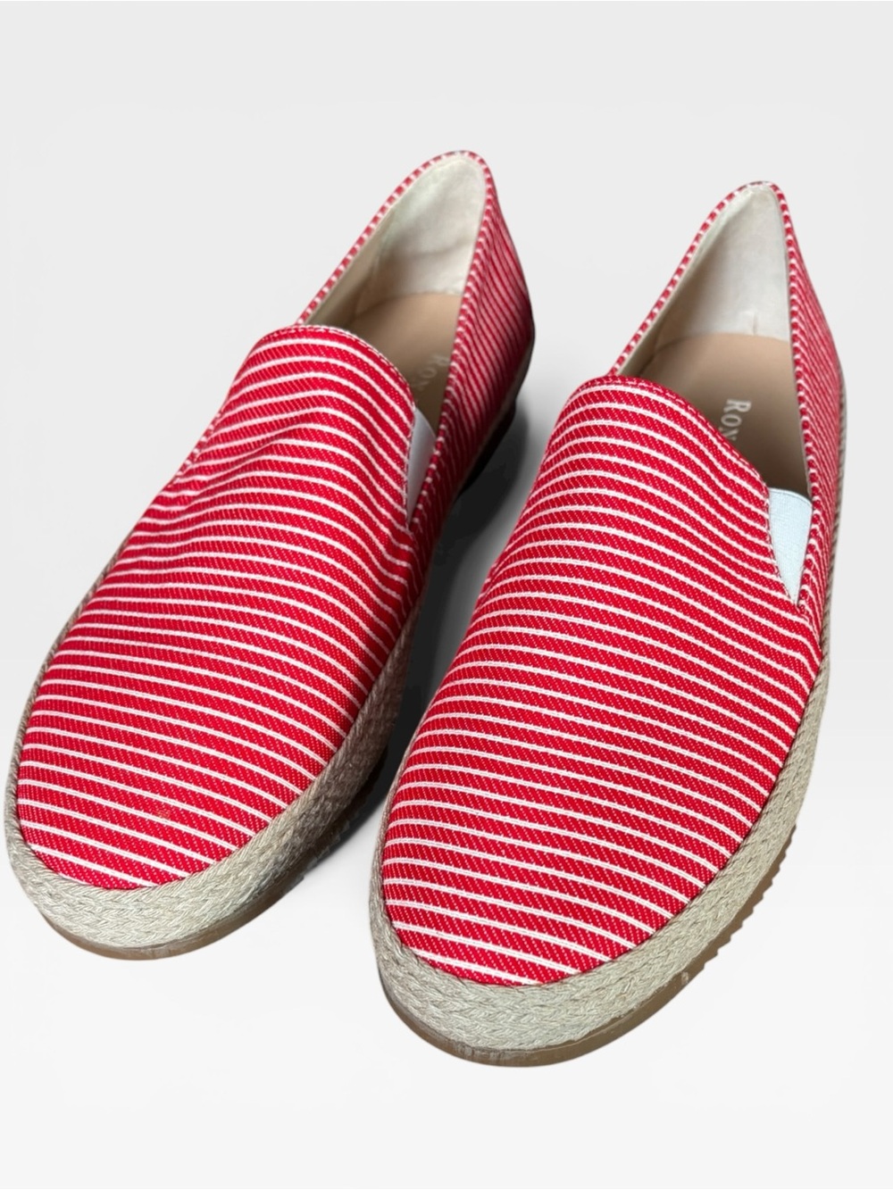 Ron White Delilah Stripe Flats in Lipstick Pink